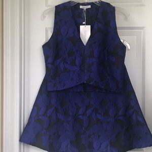 Lucy Paris Blue and Black Skirt Set